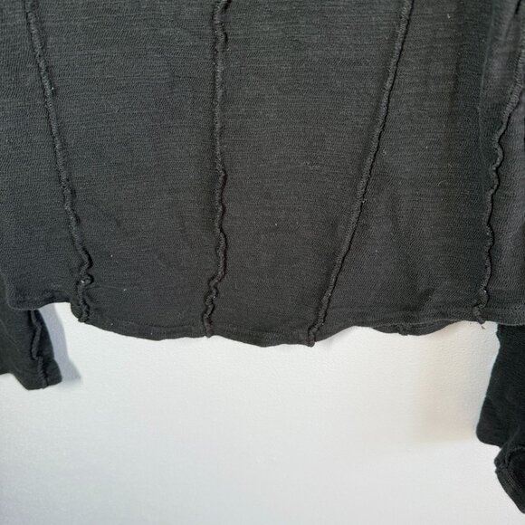 Free People Womens Everyday Layering Cowl Neck Top Medium Black Long Sleeve - Picture 7 of 11